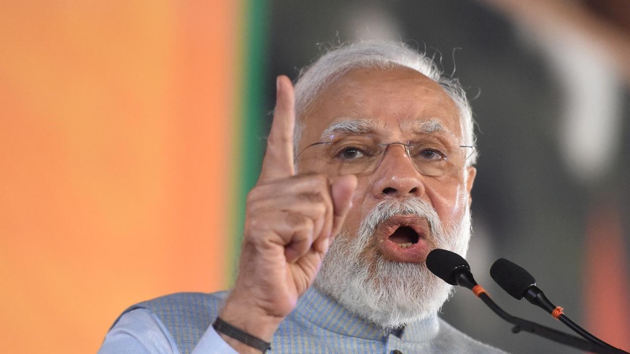 Prime Minister Narendra Modi holds roadshow in Gujarat