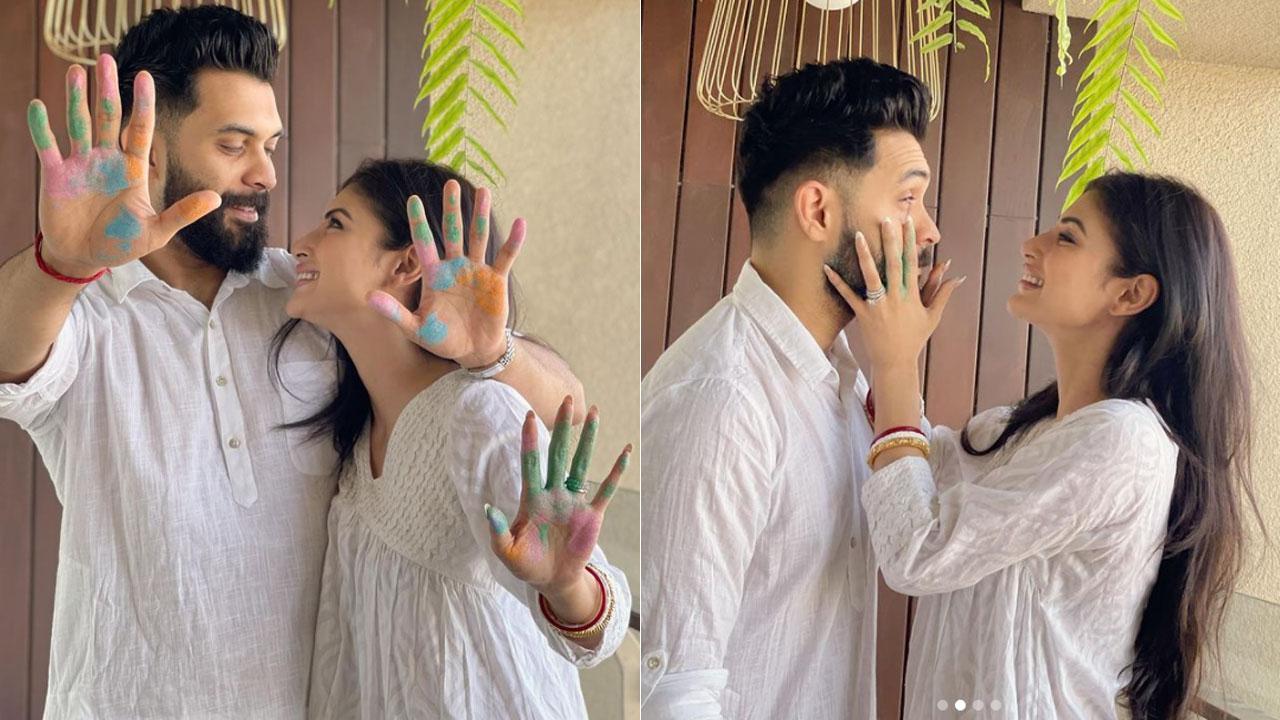 Mouni Roy shares glimpses of first Holi after wedding with Suraj Nambiar