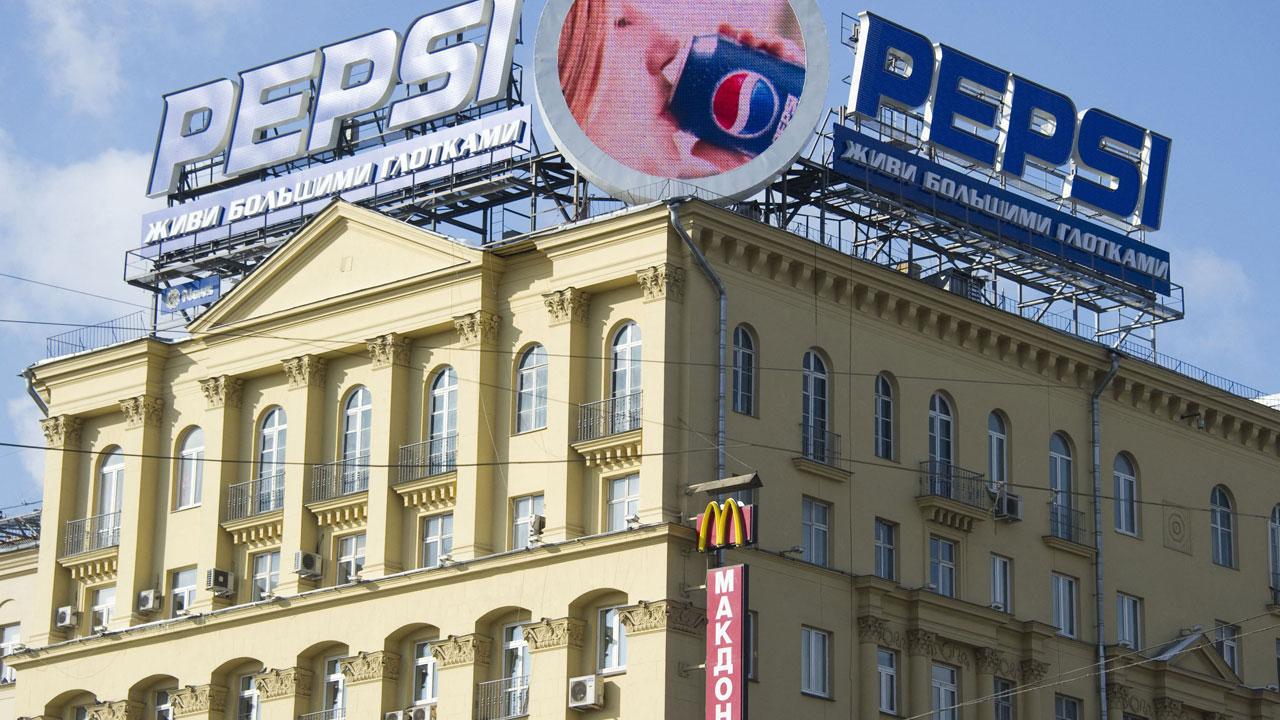 But following last month`s invasion of Ukraine, firms such as Pepsi and McDonald`s face mounting pressure. Pic/AFP
