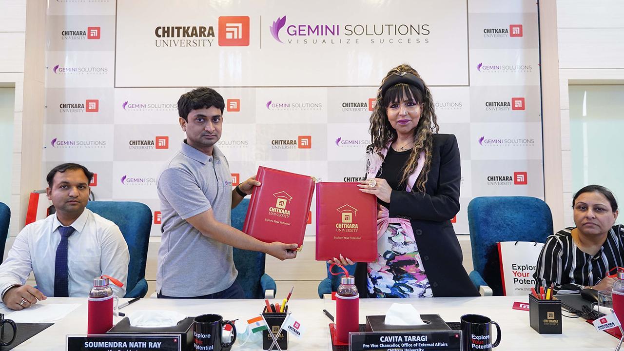 Chitkara University signs MoU with Gemini Solutions