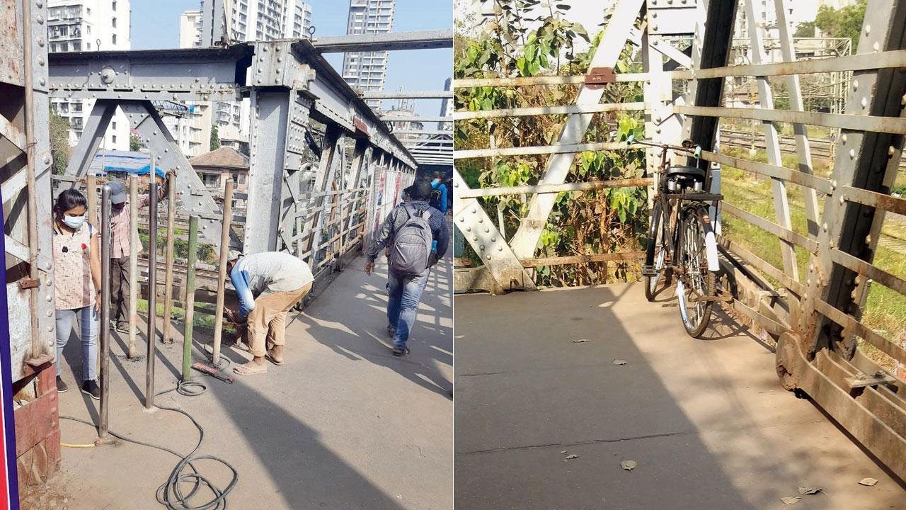 Central Railway reinstalls barricades back on Matunga Z bridge
