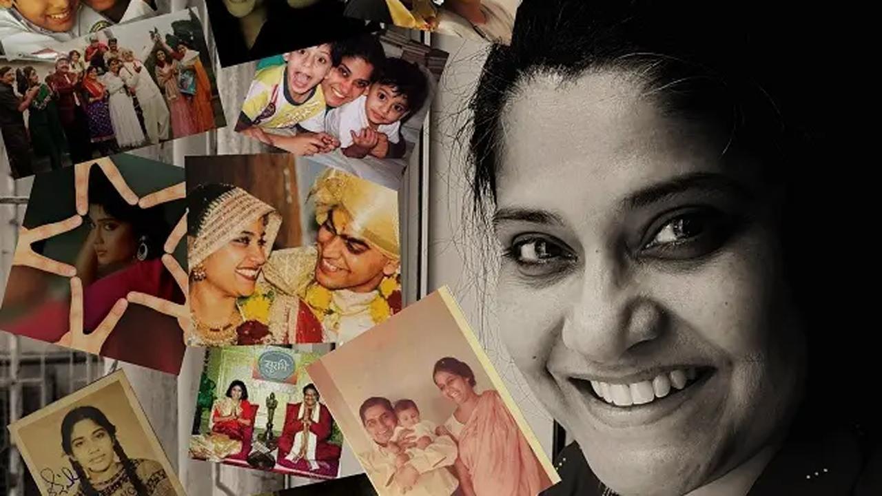 Renuka Shahane with a collage of pictures from her personal diary