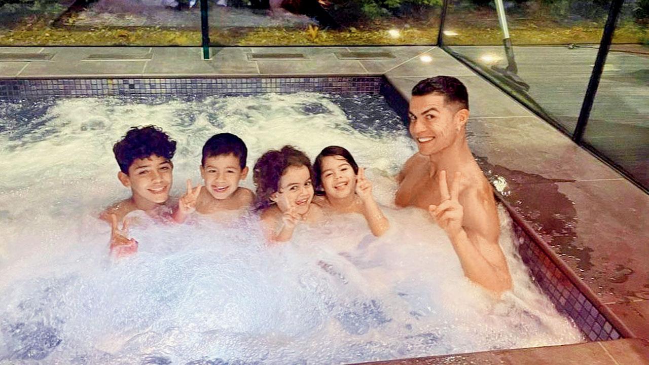 Cristiano Ronaldo with kids