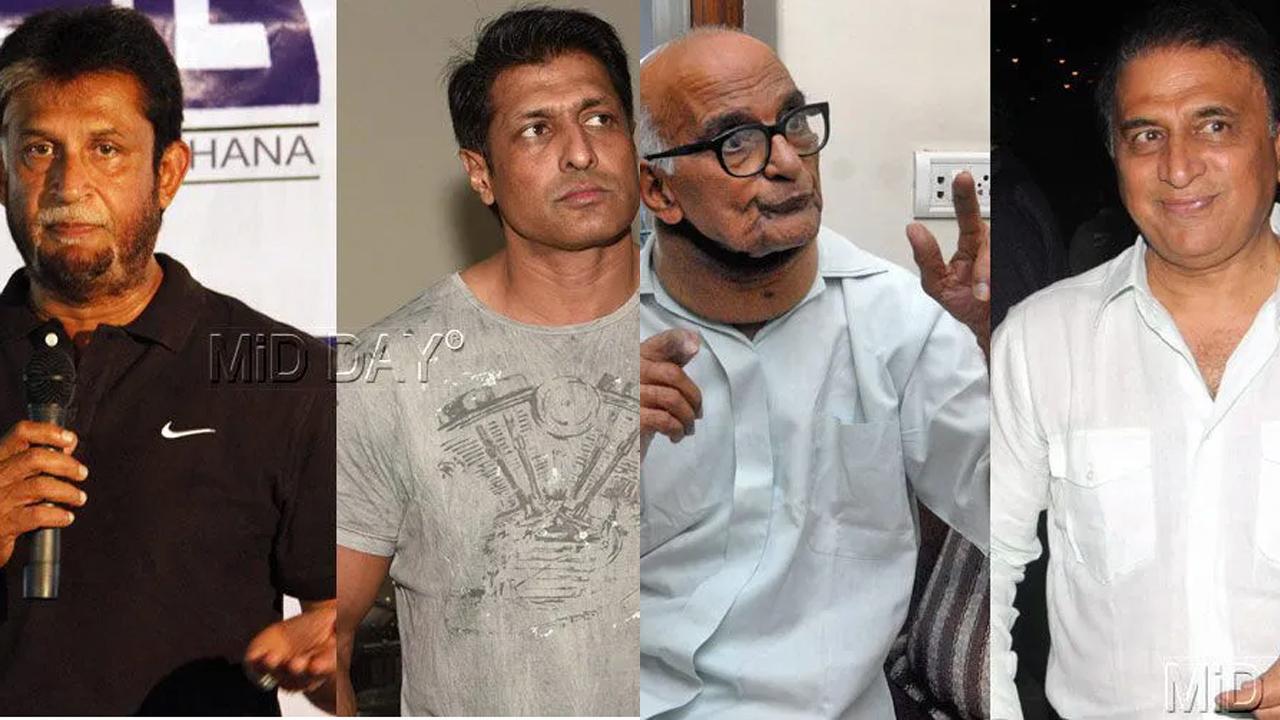 (L-R) Sandeep Patil, Salil Ankola, Madhav Apte, Sunil Gavaskar