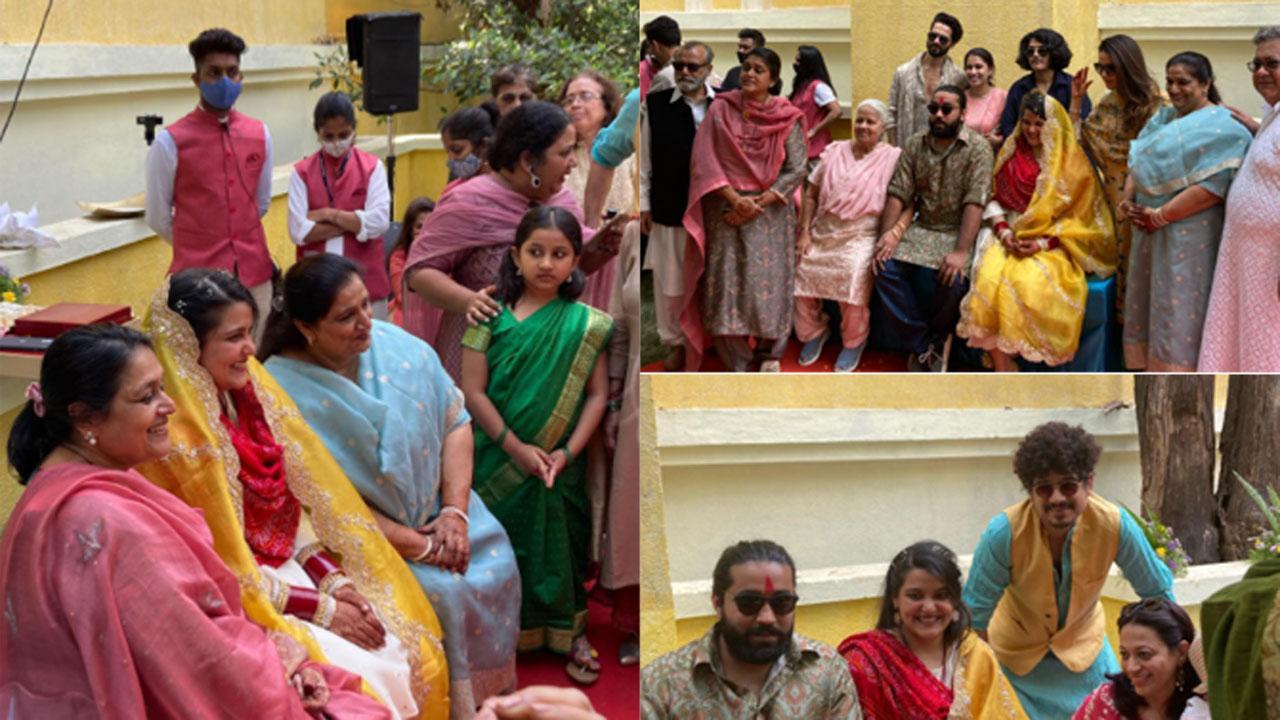 Shahid Kapoor, Naseeruddin Shah attend Sanah Kapur's Chooda ceremony
Apart from Shahid Kapoor, Naseeruddin Shah, the other members of the bride and the groom's family were also present including Ratna Pathak Shah, Supriya Pathak, Imaad Shah, Vivaan Shah. Take a look at the photos here.