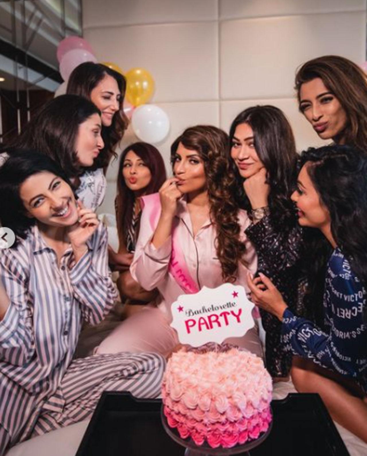 The 'Ye Meri Life Hai' actor took to Instagram and shared a glimpse of her pre-wedding bash. Shama looks pretty in a white satin robe with 'bride' written on the back. She also wore a headband which has 'bride' written on it.