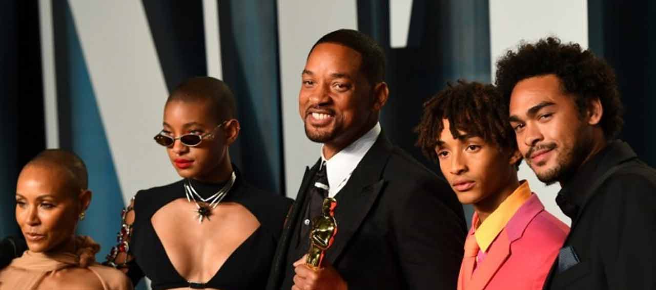 Will Smith struck a pose with his family at the Oscars 2022. For the unversed, Chris Rock made a joke about Pinkett Smith's shaved head by comparing it to the look of Demi Moore in the 1997 movie 'G.I. Jane'. Rock said he couldn't wait to see Pinkett Smith, who has alopecia, star in 'G.I. Jane 2'. Initially, Smith was laughing but Jada clearly looked affected by the joke. Smith then took to the stage to slap Rock. The 94th Academy Awards took place at the Dolby Theatre in Los Angeles on Sunday.