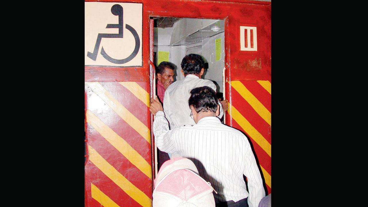 Man charged for travelling in coach for disabled people in Mumbai local