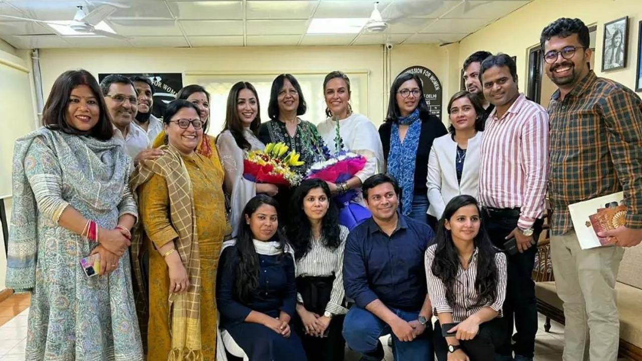 Yami Gautam Dhar and Neha Dhupia visit Delhi Commission for Women