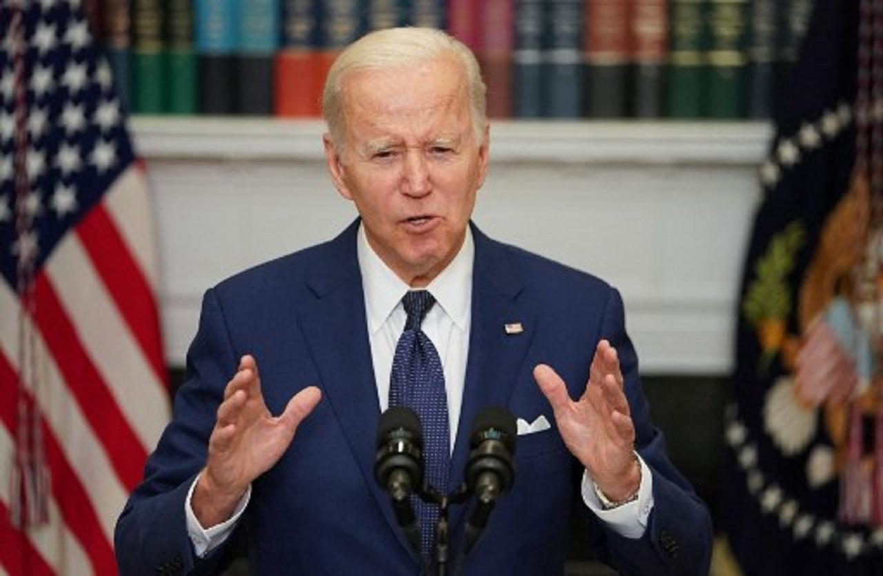 US President Joe Biden asked Americans to stand up to the gun lobby and urged the members of Congress for immediate gun control legislation as he highlighted that the 'sensible gun laws' need to be passed in the wake of the Texas school shooting. Pic/AFP