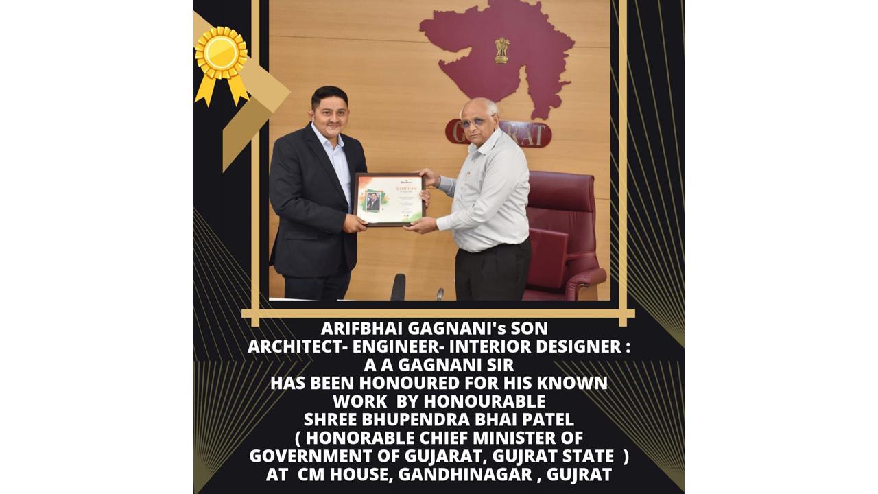 Akram Gagnani expresses his gratitude after honoured by Gujarat CM Bhupendra Bhai Patel
