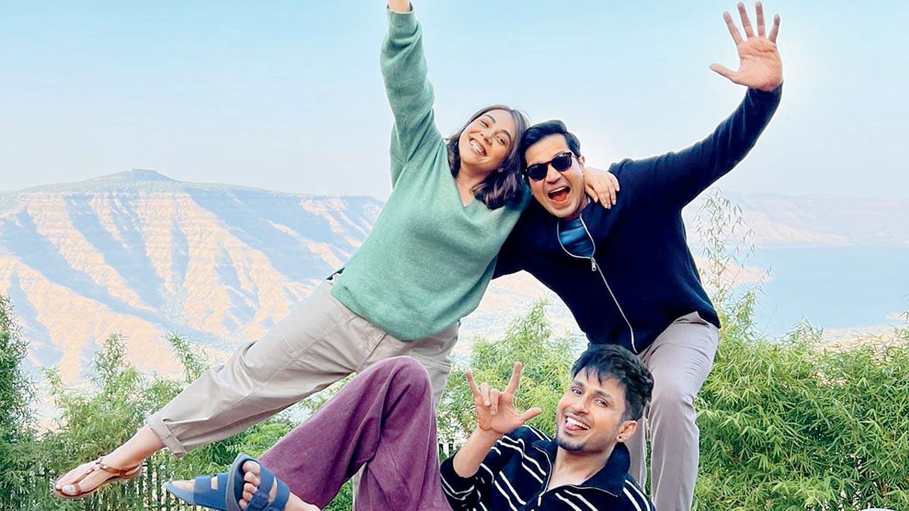 Parashar with Maanvi Gagroo and Sumeet Vyas in Tripling