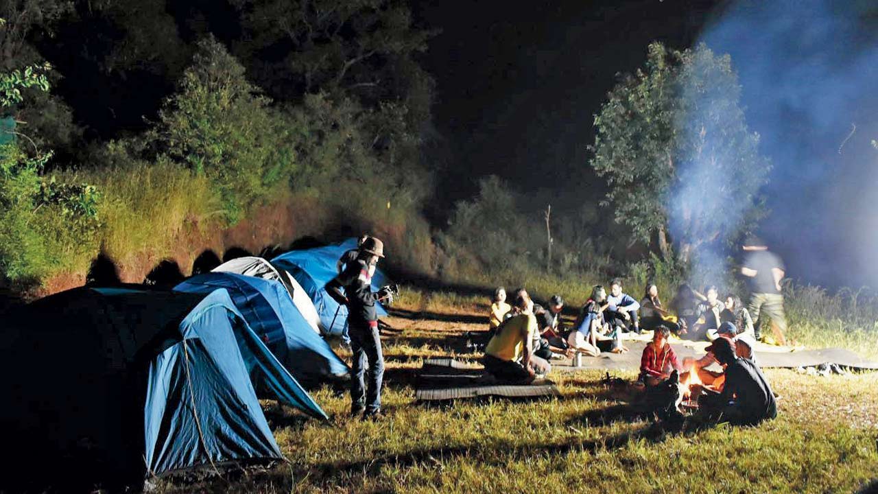 A campsite in Bhandardara