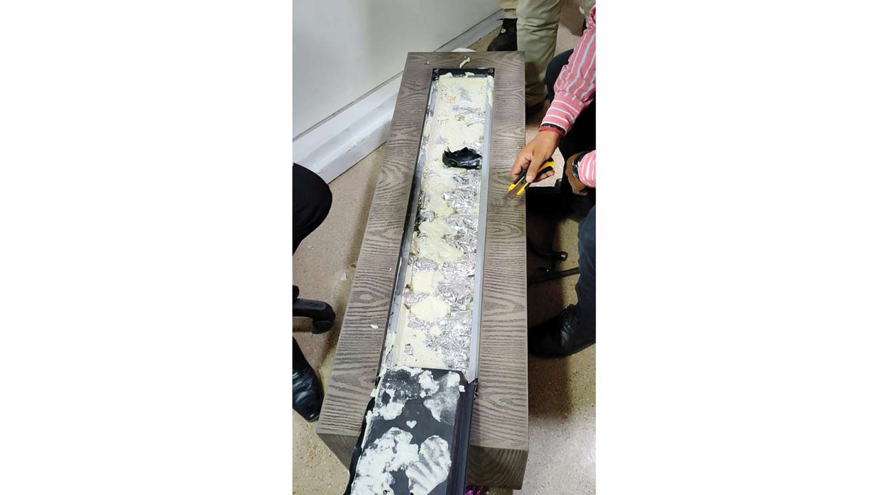 The contraband was found hidden inside furniture and other household items