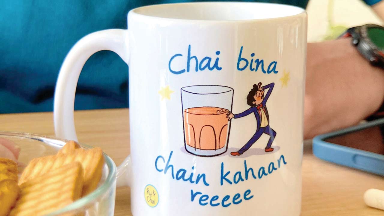 Chai bina chain kahaan re mug