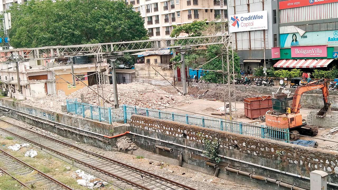 Work is underway on the east side of the station at Ghatkopar