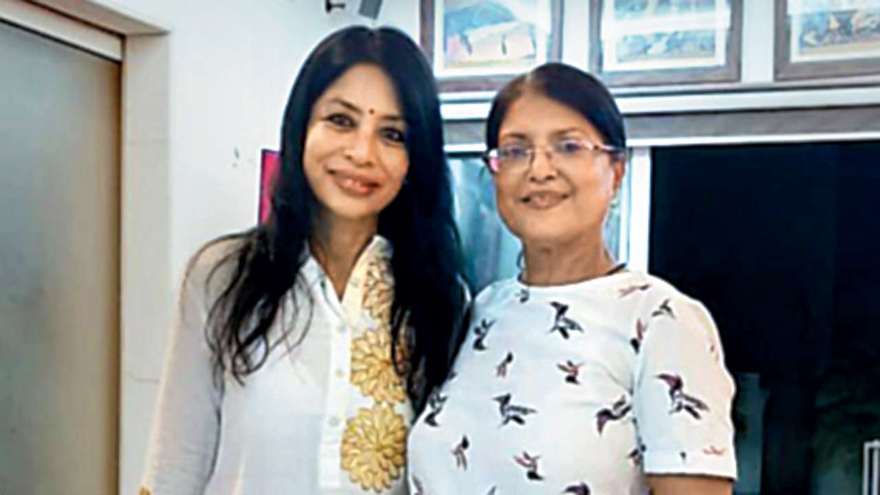 Indrani Mukerjea with her lawyer advocate Edith Dey at Mukerjea’s home in Worli