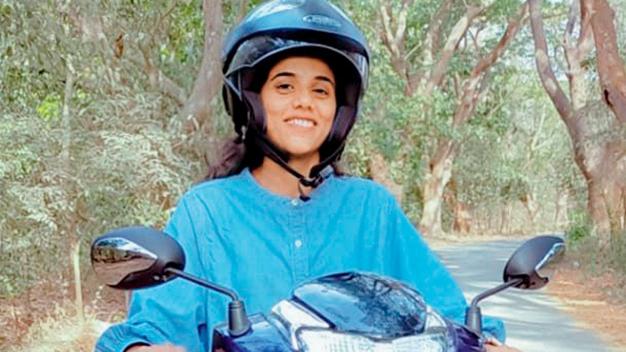 Leena Wadkar, a rider, says it is hard to manage multiple bags and helmets, too