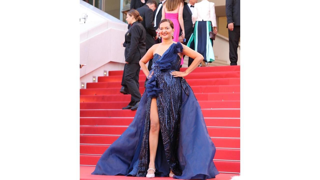Manya Pathak makes a Dazzling Debut on Cannes Red Carpet looking Stunning in Royal Blue