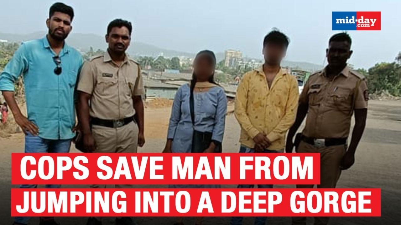 Cops save man from jumping into a deep gorge within 12 minutes from the alert