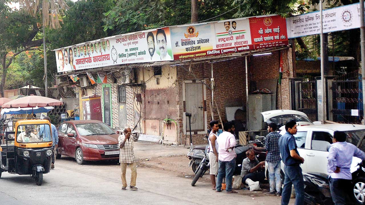Milind Kamble’s office at Lal Bahadur Shastri Road in Kurla. Pic/Sayyed Sameer Abedi