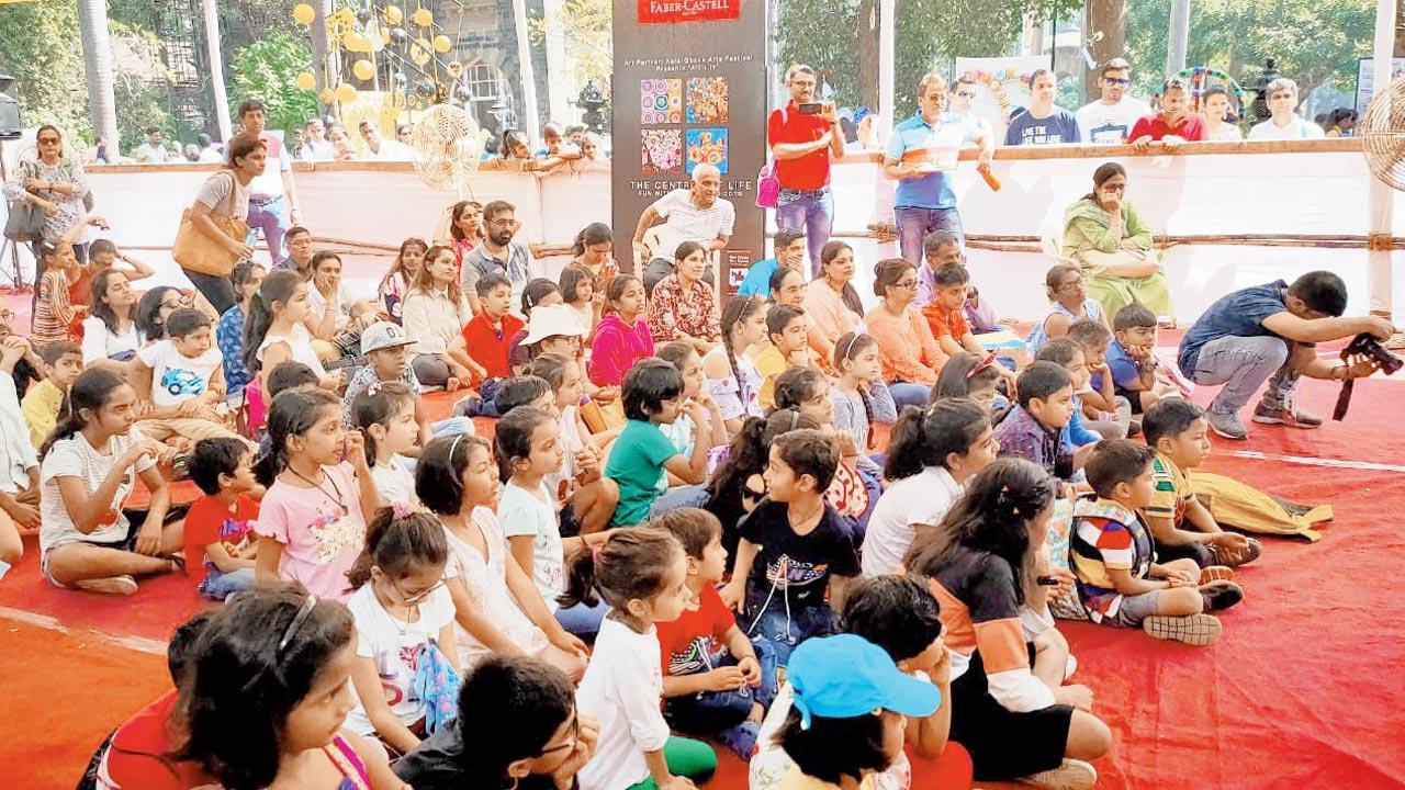 Children at a previous storytelling performance. 