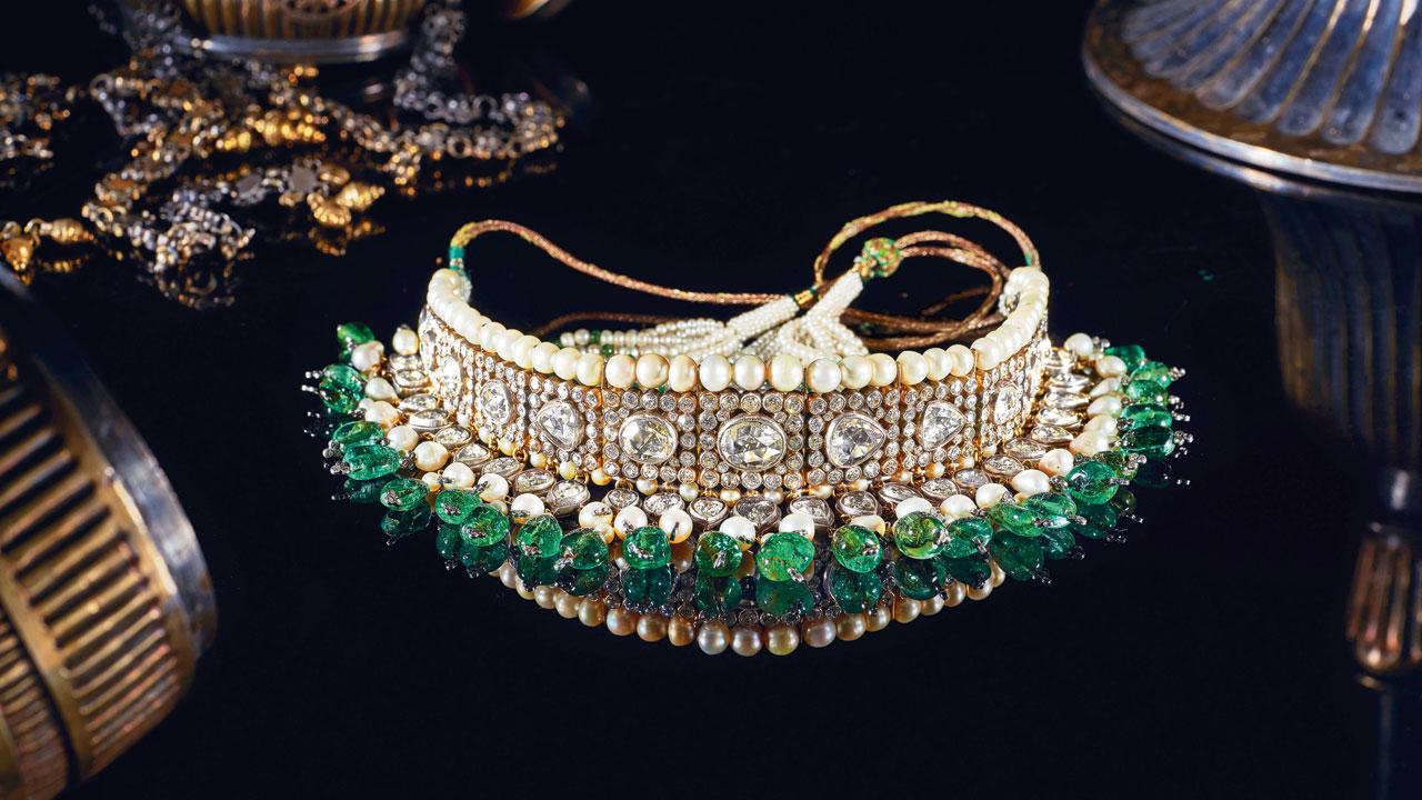 An emerald choker set that will be on auction Pics Courtesy/AstaGuru