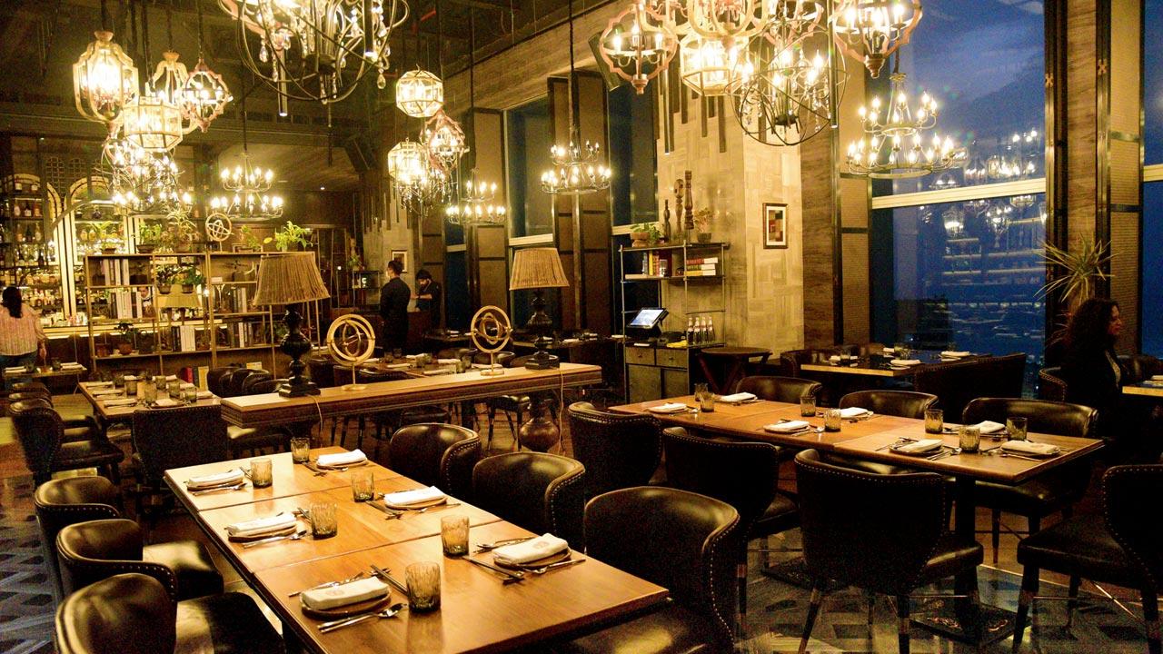 The restaurant houses a neat library nook featuring multiple fashion titles