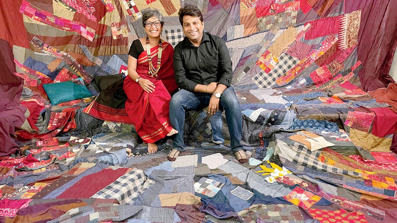 Tapan and Niket Deshpande, founders of Thotpot, at the exhibition