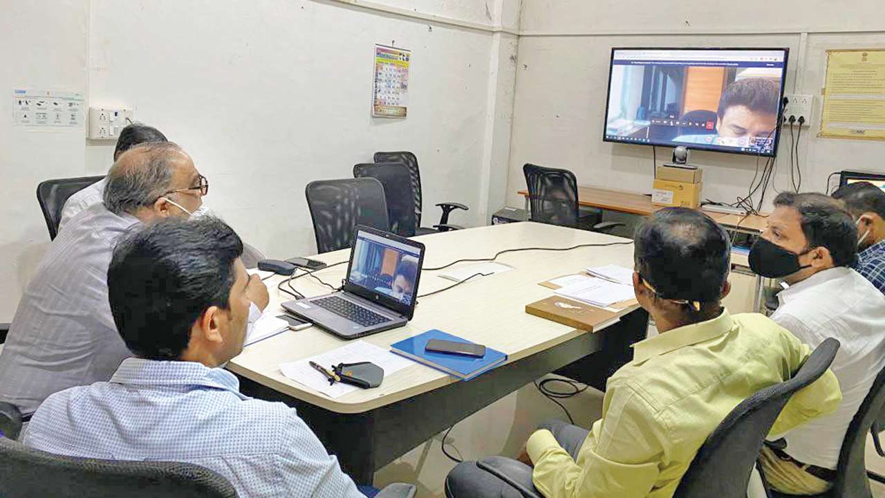 A video conference at the collector’s office