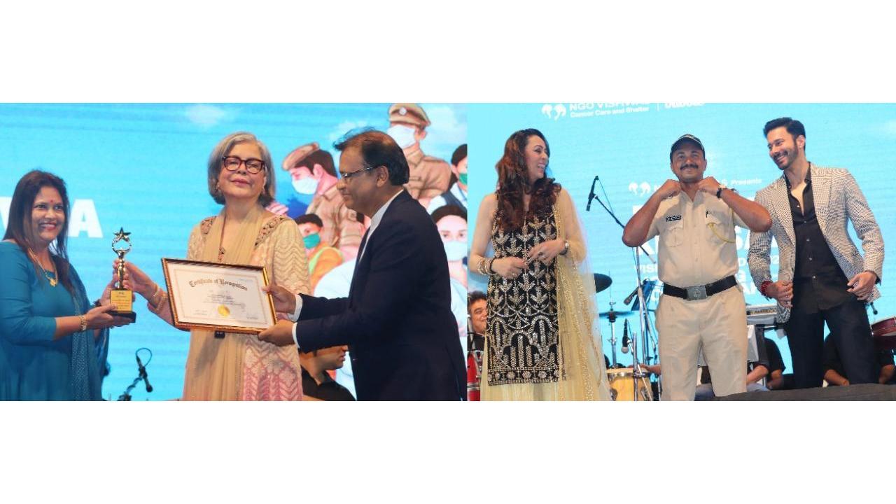 Actor Zeenat Aman felicitates COVID warriors at NGO Vishwas “Maanavta Ki Misaal”