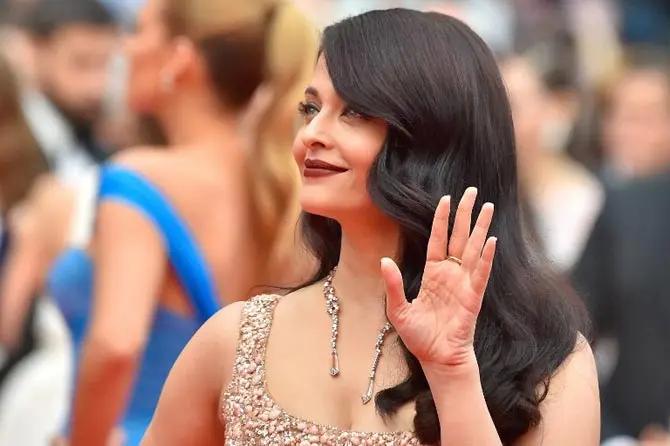 On her second day, Aishwarya Rai Bachchan looked ethereal in an Elie Saab creation for the screening of the film 'The BFG' at the 69th Cannes Film Festival. Pic/AFP