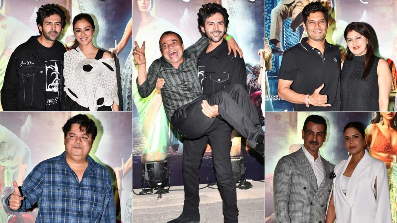 Kartik Aaryan Tabu Mrunal Thakur Rajpal Yadav At Bhool Bhulaiyaa 2 