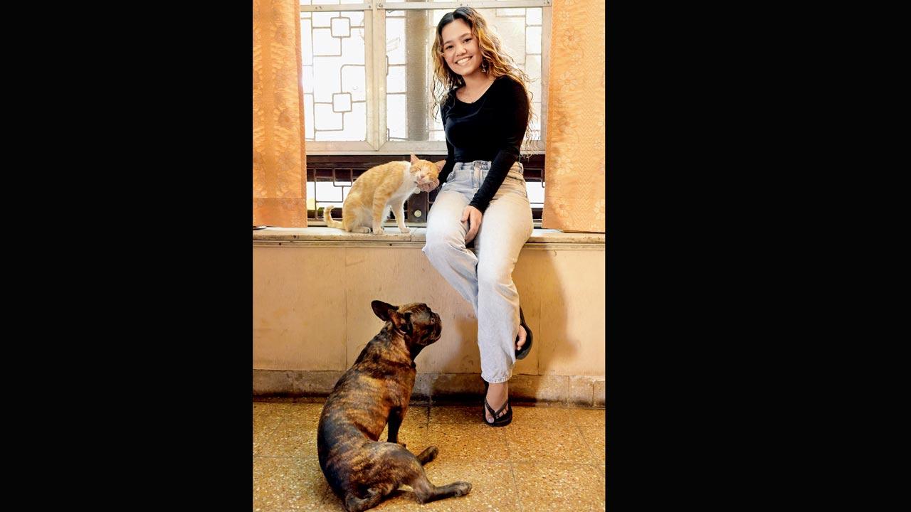 Amanda Tong and Oscar practise some agility training. She trains cats to be accepting of human handling. Pic/Bipin Kokate