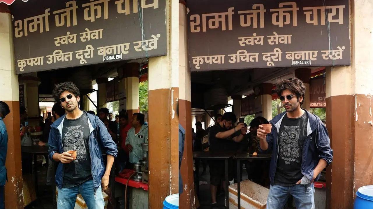 Kartik Aaryan is gearing up for Anees Bazmee's 'Bhool Bhulaiyaa 2' that releases in cinemas on May 20. The actor was in Chandigarh for the promotions of his upcoming horror-comedy that also stars Tabu and Kiara Advani. He was clicked enjoying 'Sharma ji ki chaai' as he geared up for the promotions. 