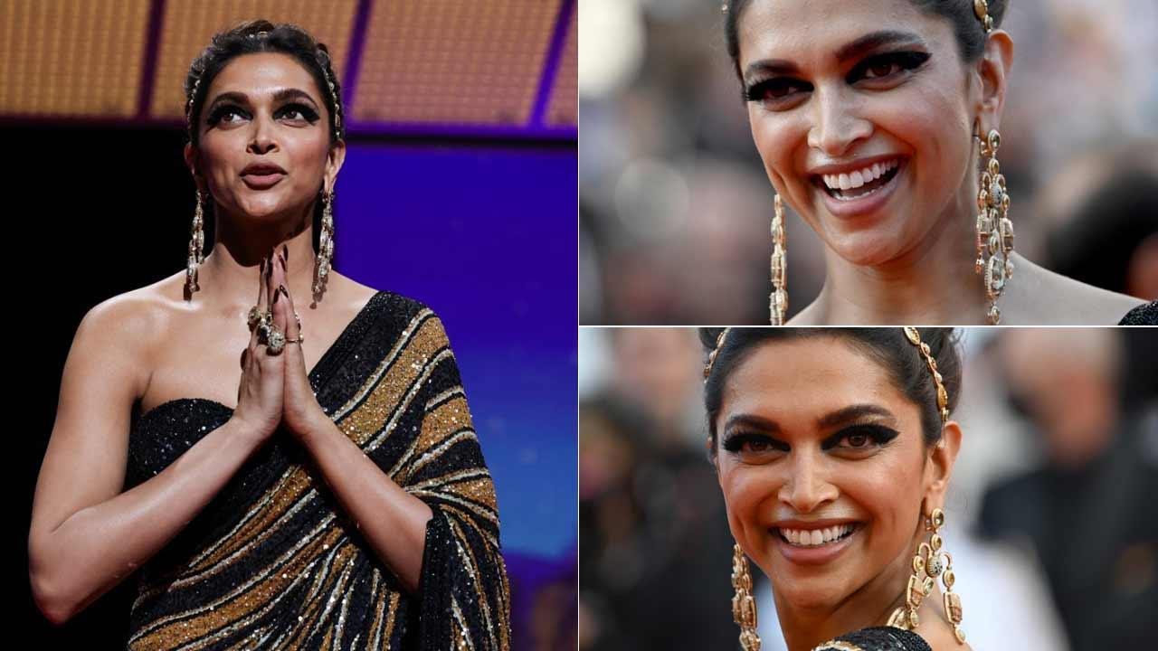 Deepika Padukone opts for shimmery black saree at red carpet opening ceremony