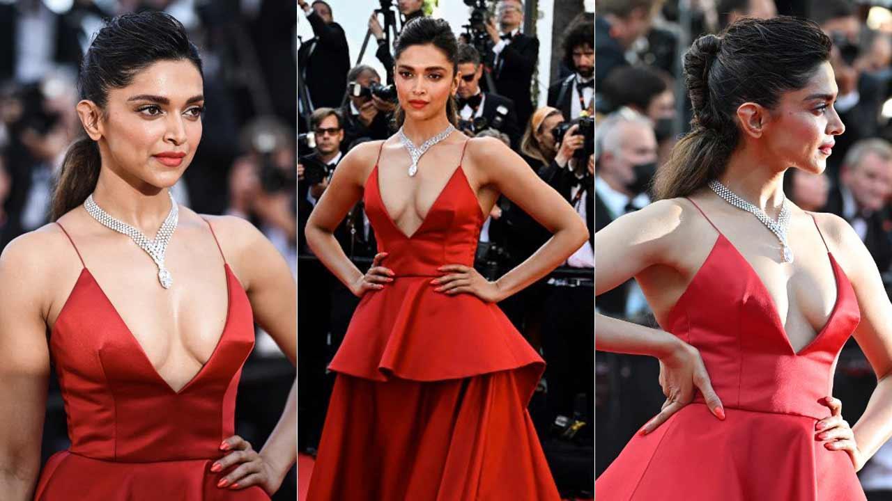 Fashion Friday: Deepika Padukone dons chic red gown for Day 3 at ...
