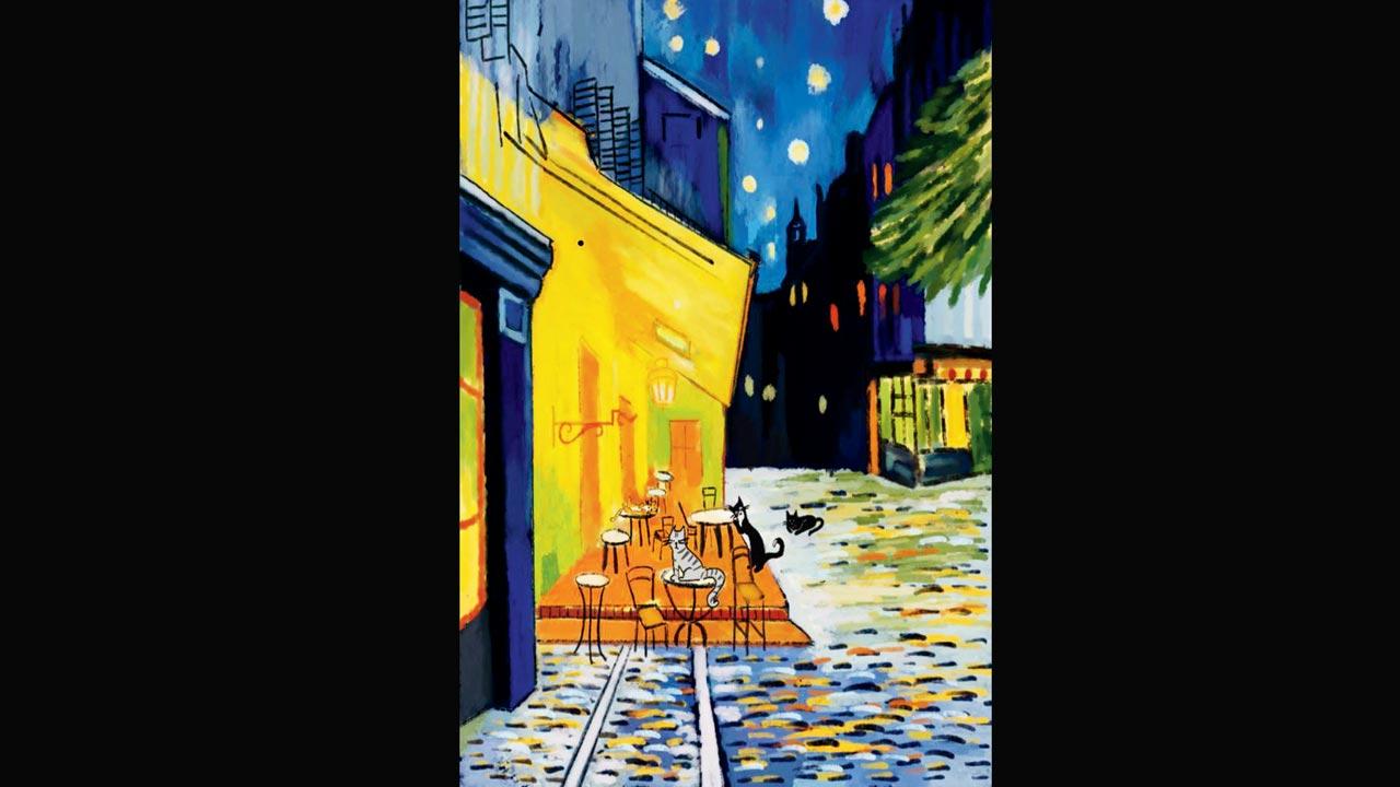 Artwork by Vinda Dravid inspired by Van Gogh’s Cafè Terrace At Night