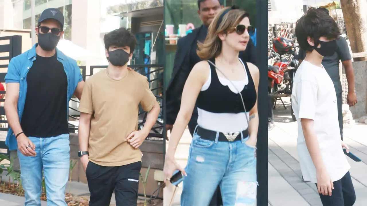 Hrithik Roshan steps out for lunch to celebrate Hridaan Roshan's birthday
Roshan family - Hrithik Roshan, Hrehaan Roshan and Hridaan Roshan were snapped with Sussanne Khan as they stepped out for their family lunch to celebrate Hridaan's birthday. (All photos/Yogen Shah) View all photos here.