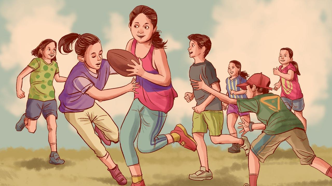The sport is played on a rectangular field, about 45 m x 18 m in dimensions, with only one goalpost. Illustrations/Uday Mohite