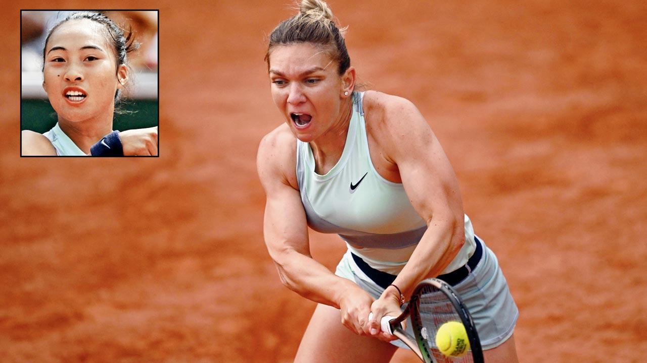 Halep suffers panic attack, loses to teen Zheng