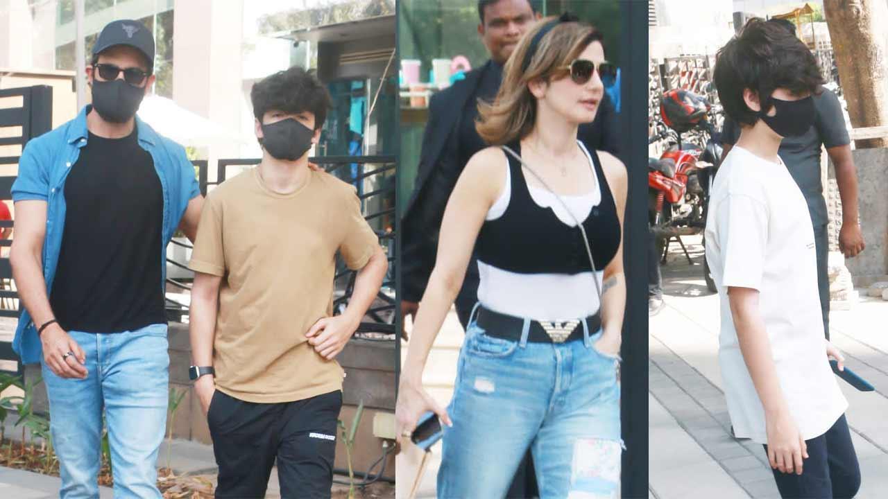 Hrithik, Sussanne Hrihaan step out for lunch to celebrate Hridaan's birthday
