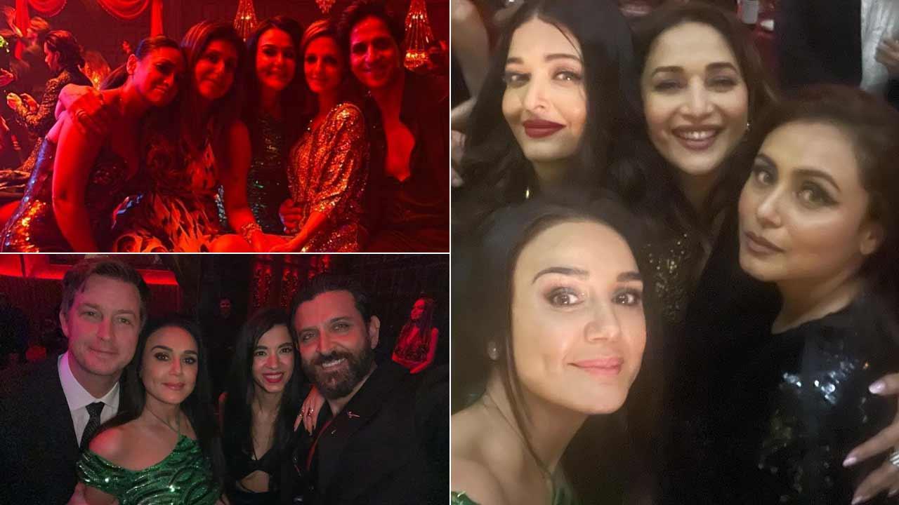 A collage of guests at Karan Johar's 50th birthday bash
