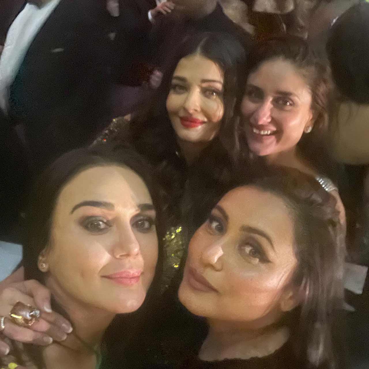 Rani Mukerji, Preity Zinta, Aishwarya Rai Bachchan, Kareena Kapoor Khan posed together as they partied together at Karan Johar's 50th birthday bash.