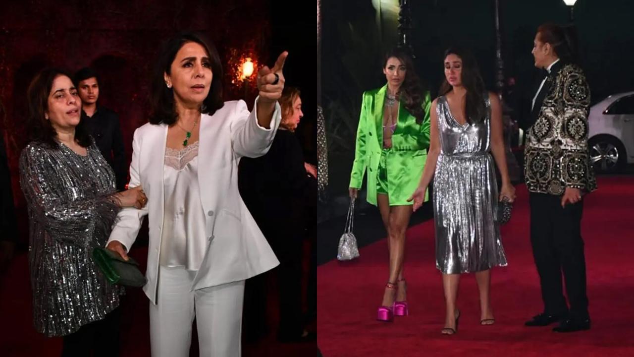 A collage of Neetu Kapoor and Kareena Kapoor Khan
