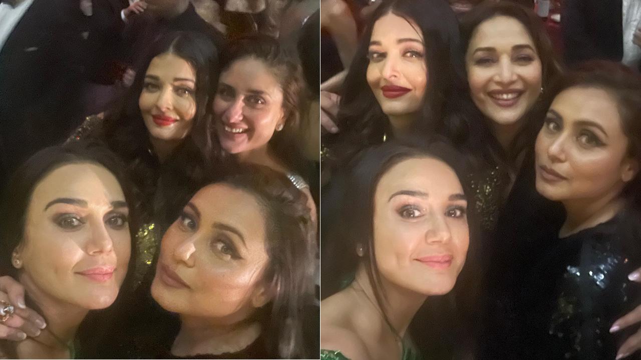 Preity Zinta, Aishwarya Rai, Rani Mukerji, Madhuri Dixit, Kareena Kapoor click the perfect selfie at Karan Johar's bash