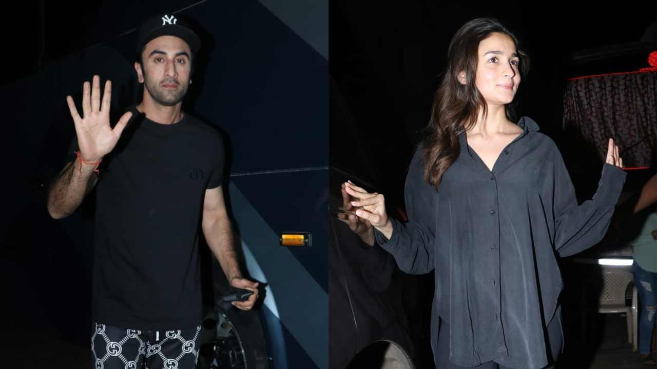 Ranbir Kapoor and Alia Bhatt twin in black outfits when snapped in Goregaon