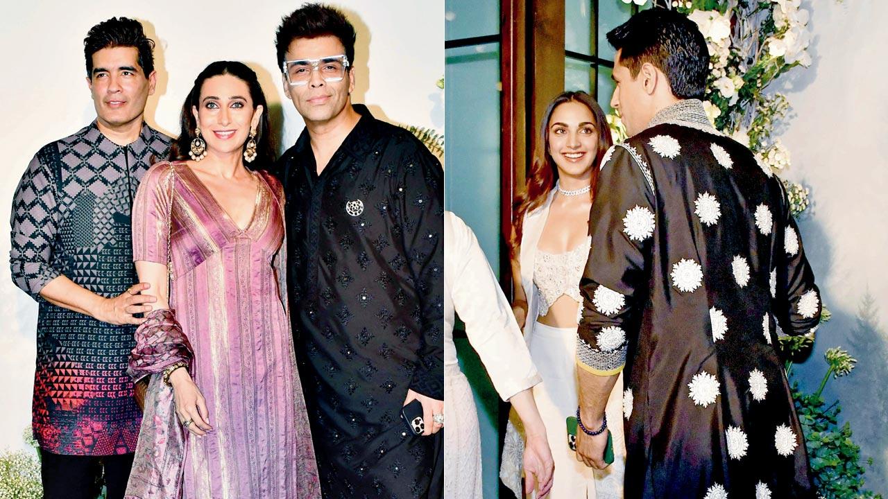 In Pathani suit: Manish Malhotra, Karisma Kapoor and Karan Johar; Laying rumours to rest: Sidharth Malhotra, Kiara Advani