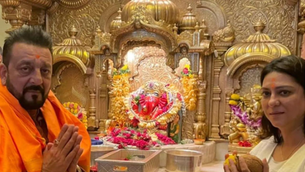 Sanjay Dutt seeks blessings at Siddhivinayak Temple with sister Priya Dutt