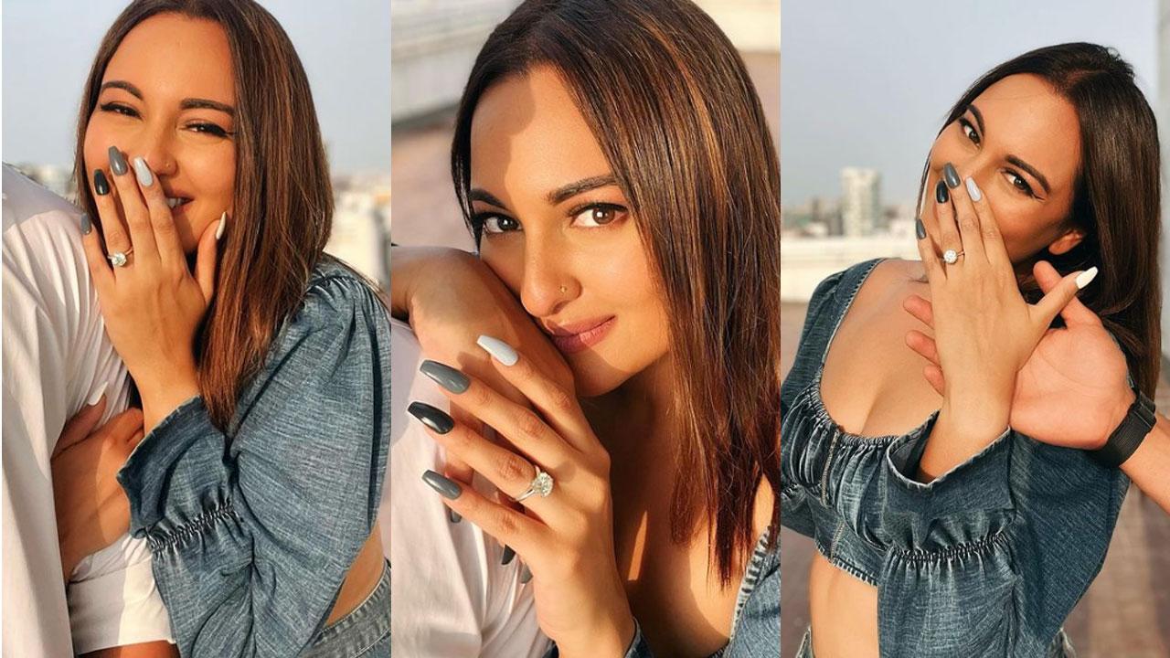 Sonakshi Sinha Engaged Actress Flaunts Diamond Ring While Posing With A Mystery Man